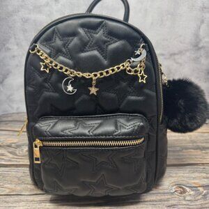 Black Quilted Star/Heart Modern Backpack NWT​